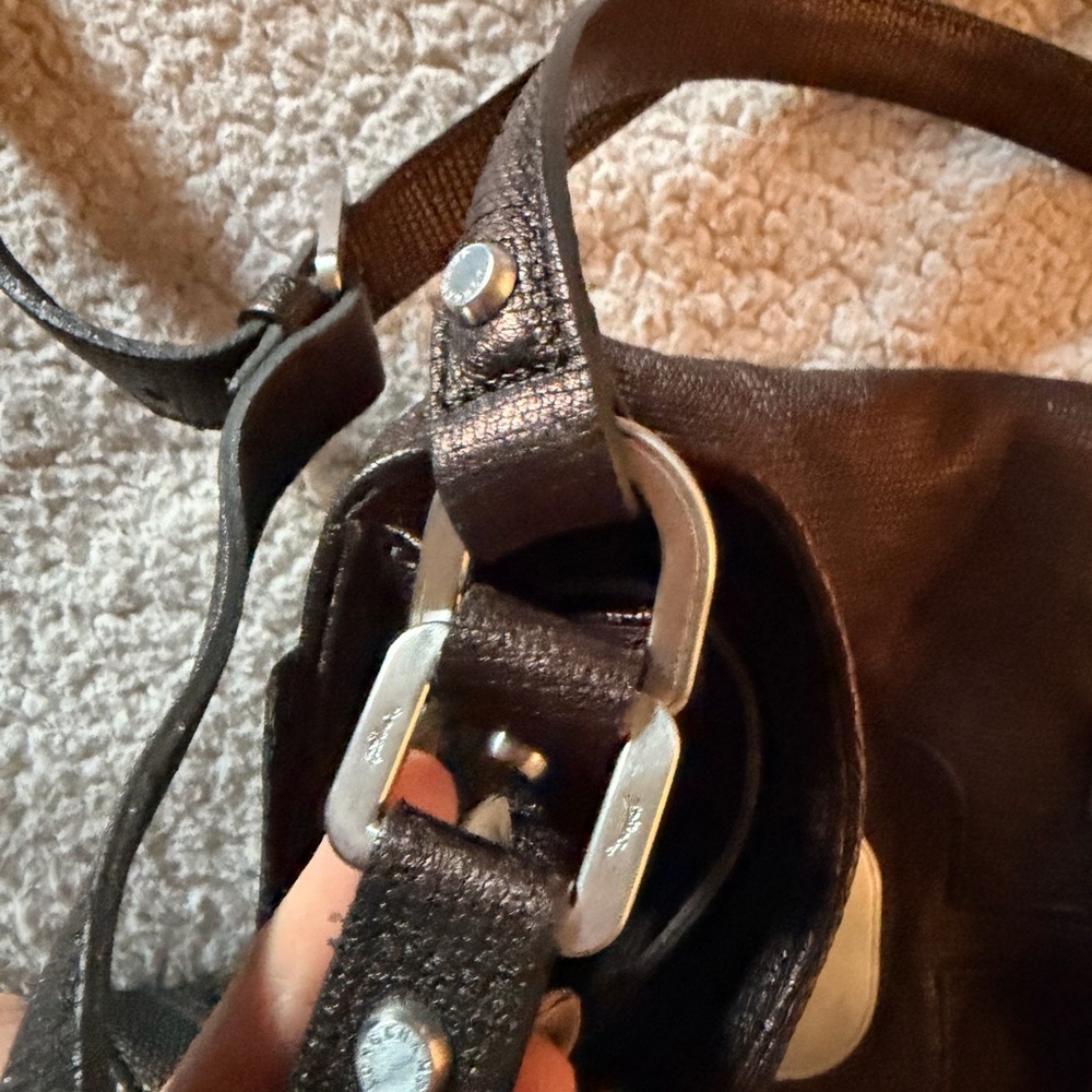 Longchamp Gatsby Python Metallic Brown Copper Leather Crossbody Silver Turn-Lock - Picture 6 of 13